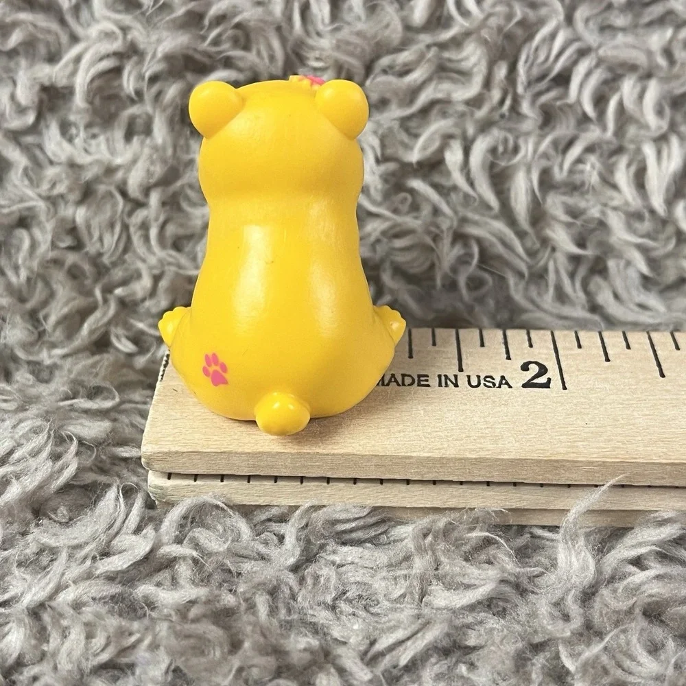 Mattel Barbie Pet Series BEAR Cub Yellow Pink Bow Figure Miniature Toy